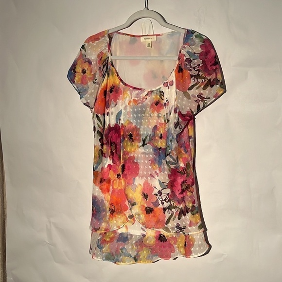 Watercolor appearance multicolor blouse by Tamara H size large - Picture 1 of 9
